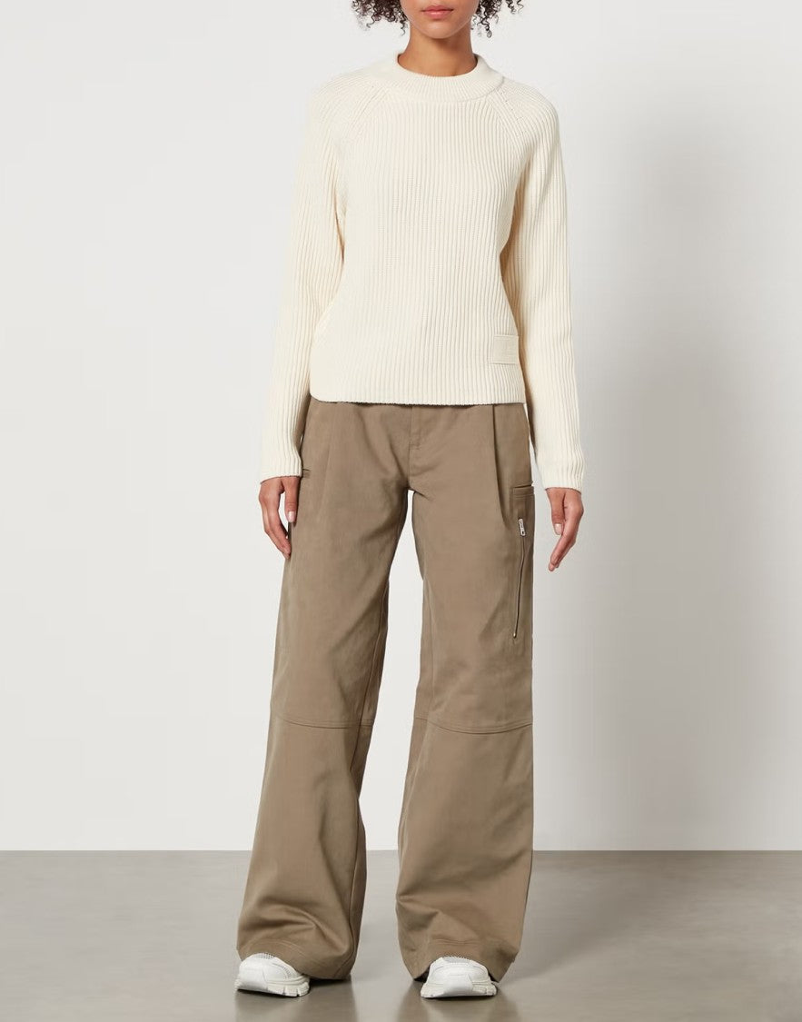 Ami Paris Logo Patch Ribbed Sweater