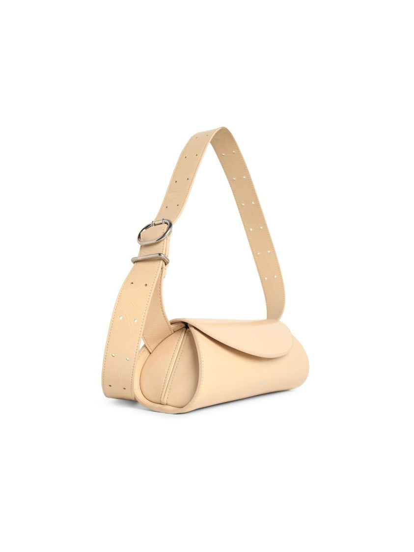 Jil Sander Small 'Cannolo' Beige Leather Bag