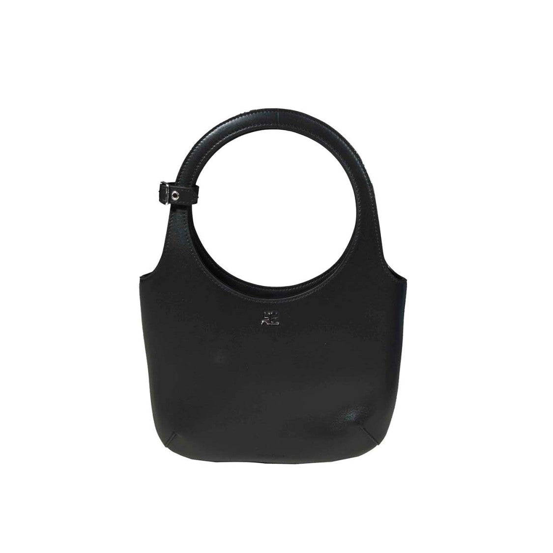 Courrèges Holy Handbag In Black Leather
