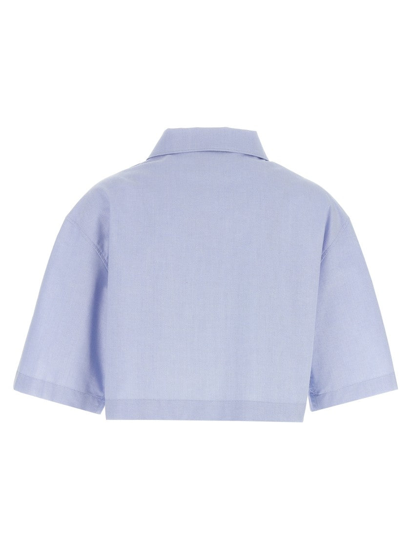 Givenchy Cropped Cotton Shirt With Embroidered Logo