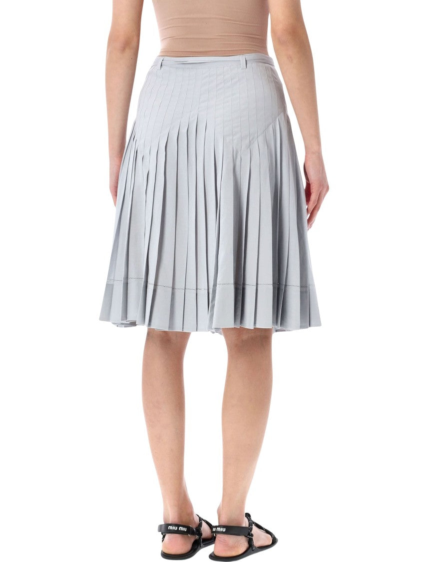 Low Classic High Waisted Tissue Pleated Midi Skirt