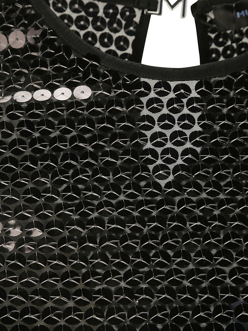 Mugler Sequined Crop Top
