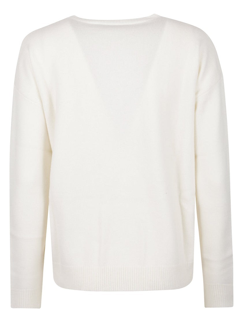 Max Mara Zurlo Graphic Wool-Blend Bow Sweater