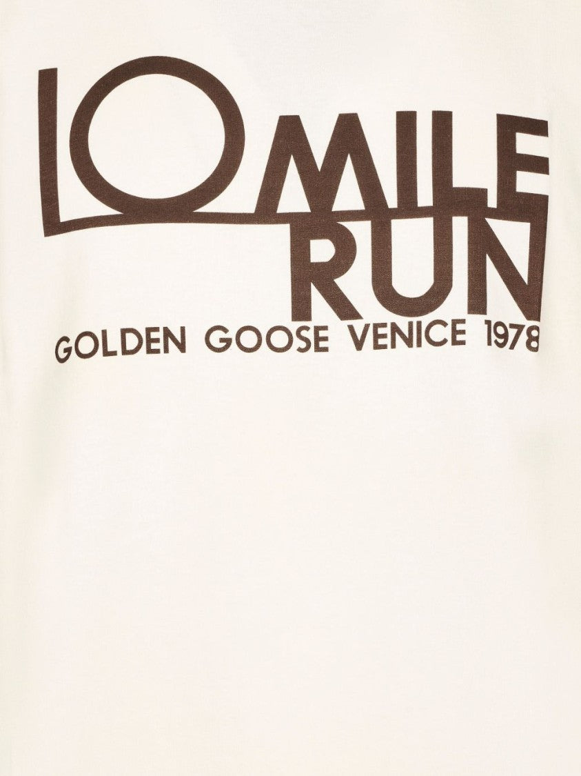 Golden Goose Off-White Relaxed Fit Bold Graphic T-Shirt