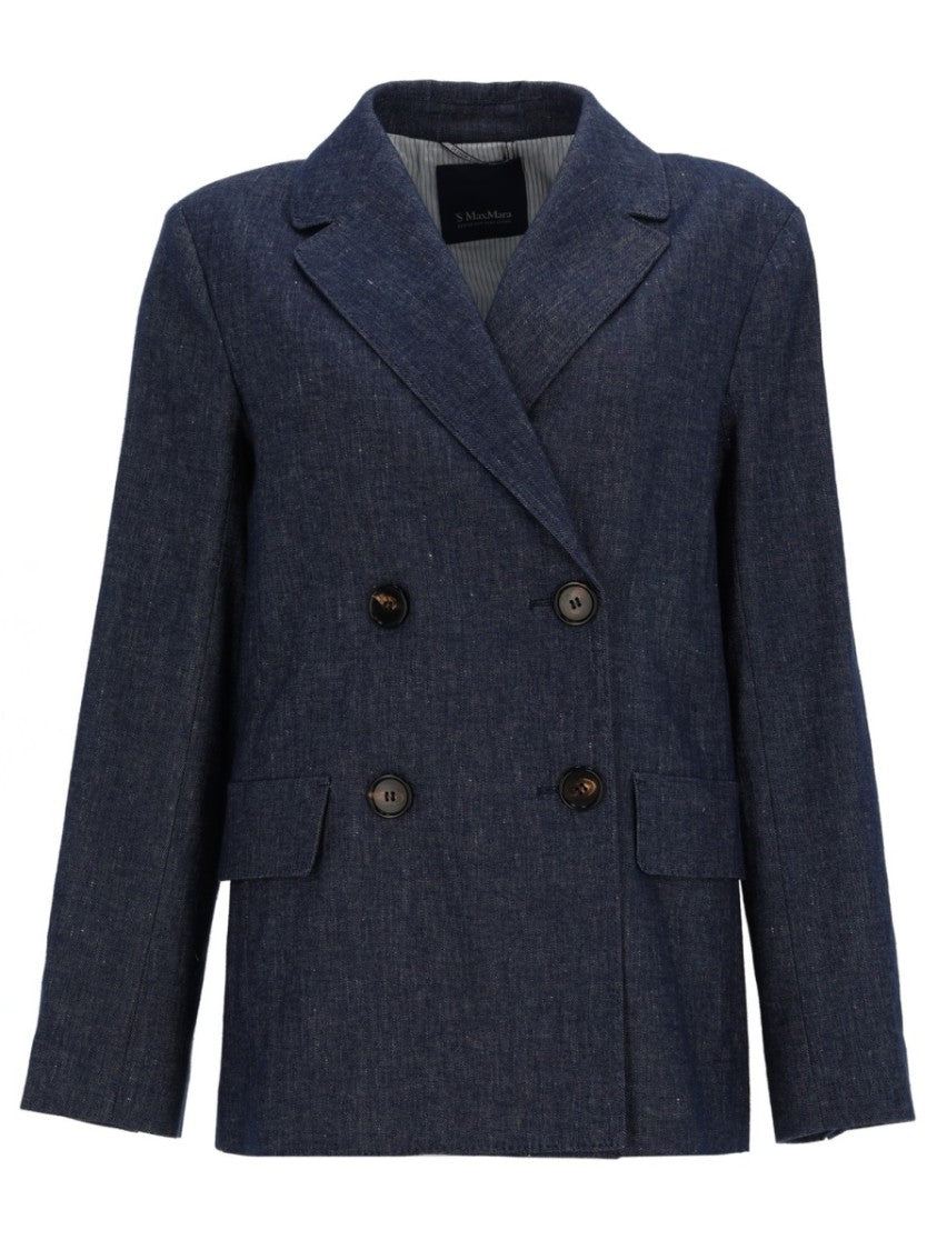 Max Mara Structured Double-Breasted Blazer In Textured Fabric