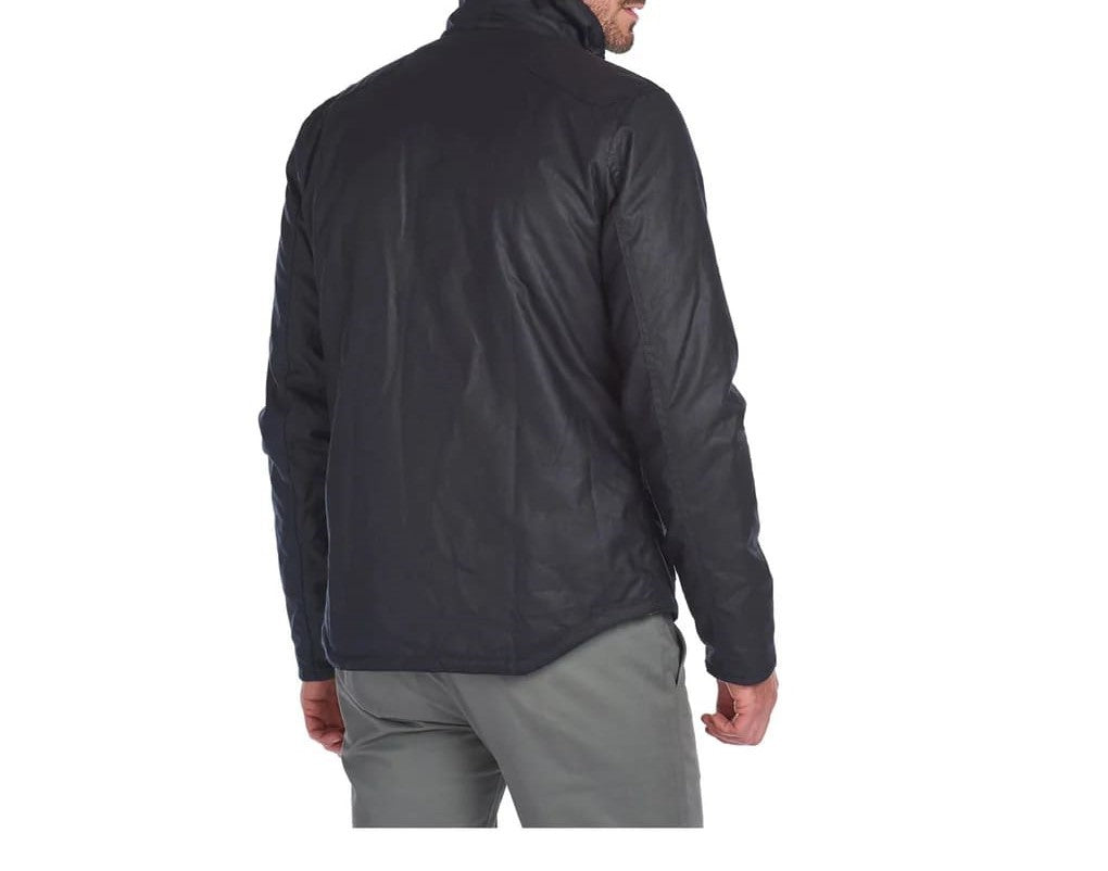 Barbour Waxed Cotton Blue Jacket With Button Closure