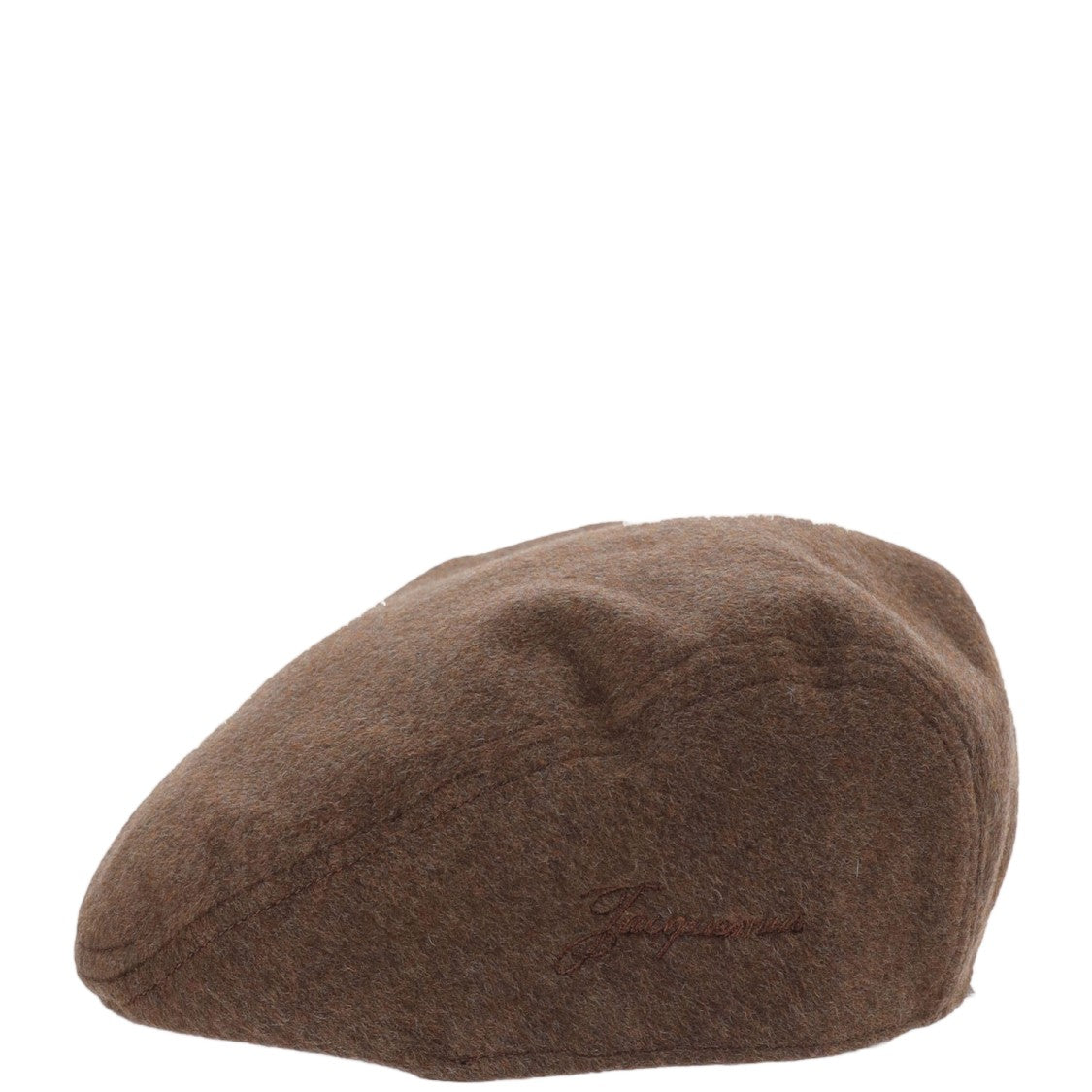 Jacquemus Brown Alérie Embroidered Virgin Wool Flat Beret