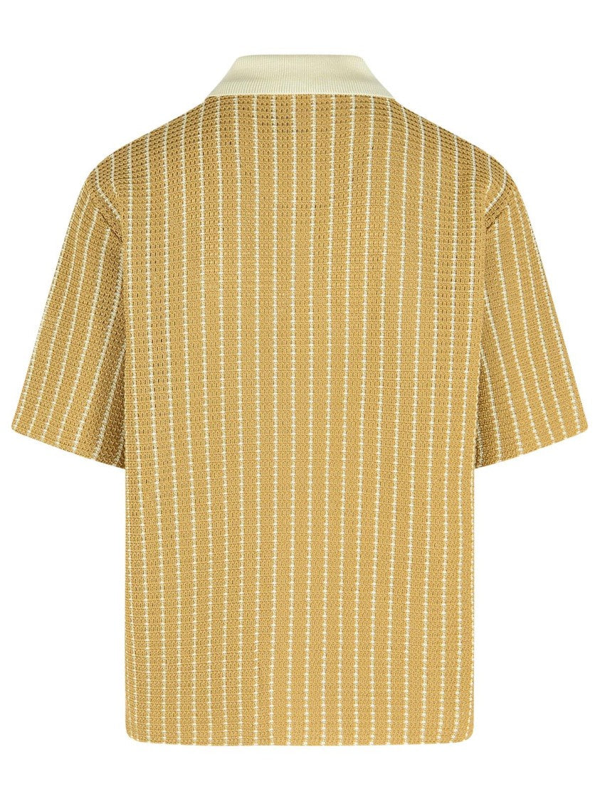 Jil Sander Beige Cotton Knit Polo Shirt