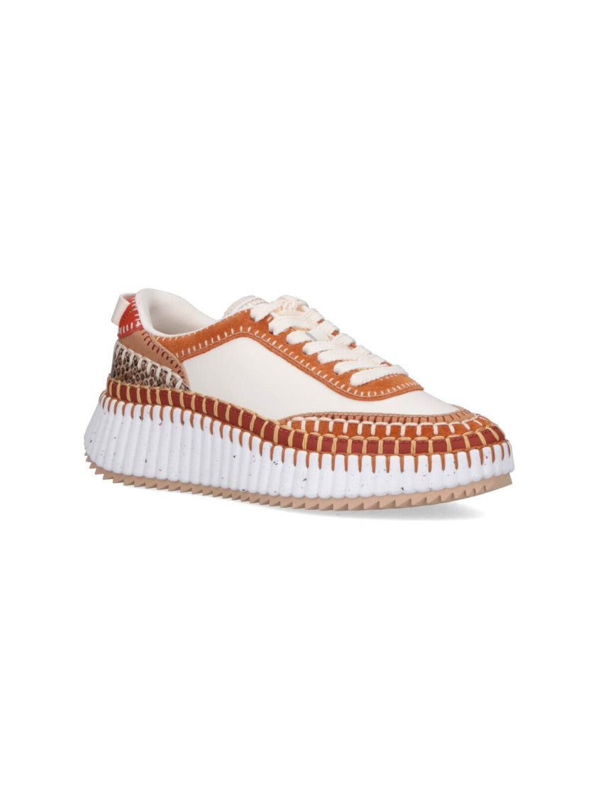 Chloé “Nama” Sneakers – Brown & White
