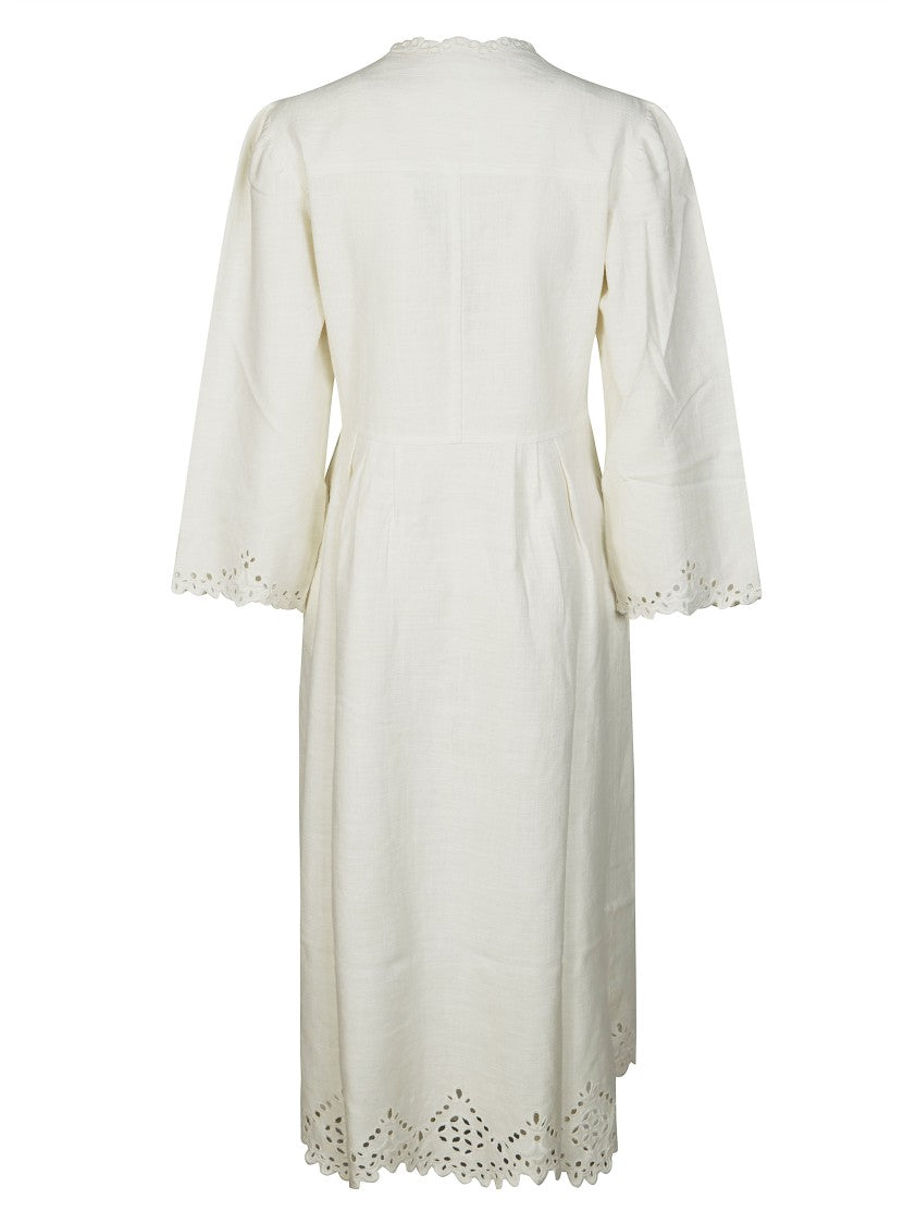 Isabel Marant Étoile Tianny Eyelet Embroidered Scalloped Day Dress