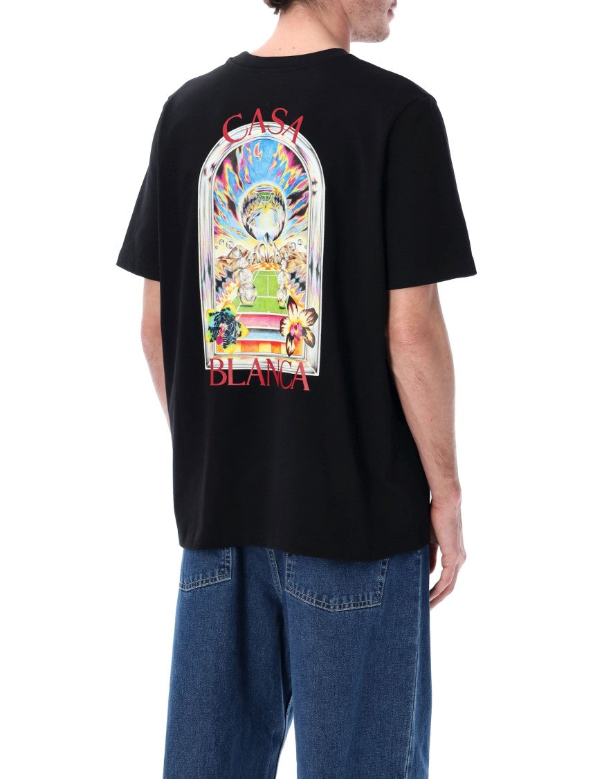 Casablanca Tennis Landscape Black T-Shirt
