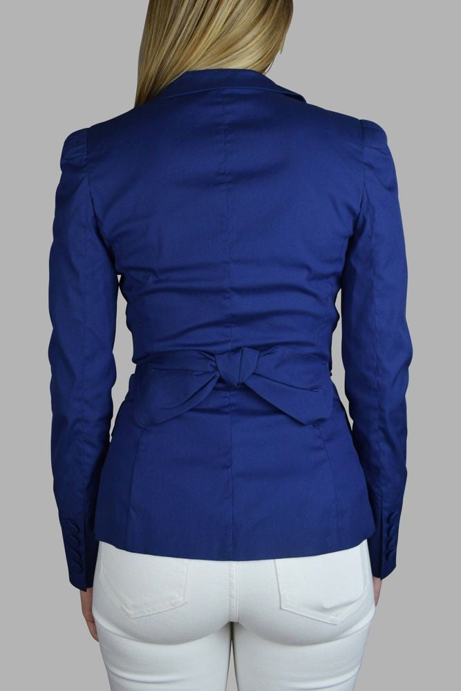 Prada Tailored Blue Blazer With Scalloped Collar