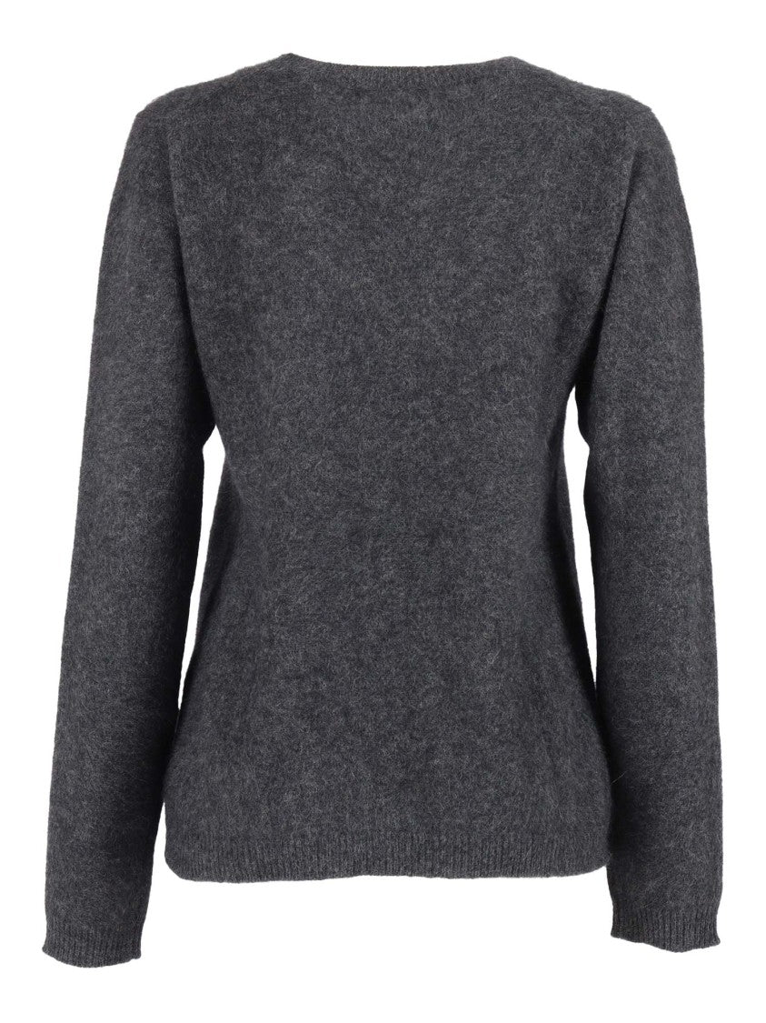 P.A.R.O.S.H. Relaxed Cropped Sweater In Soft Raccoon Fur