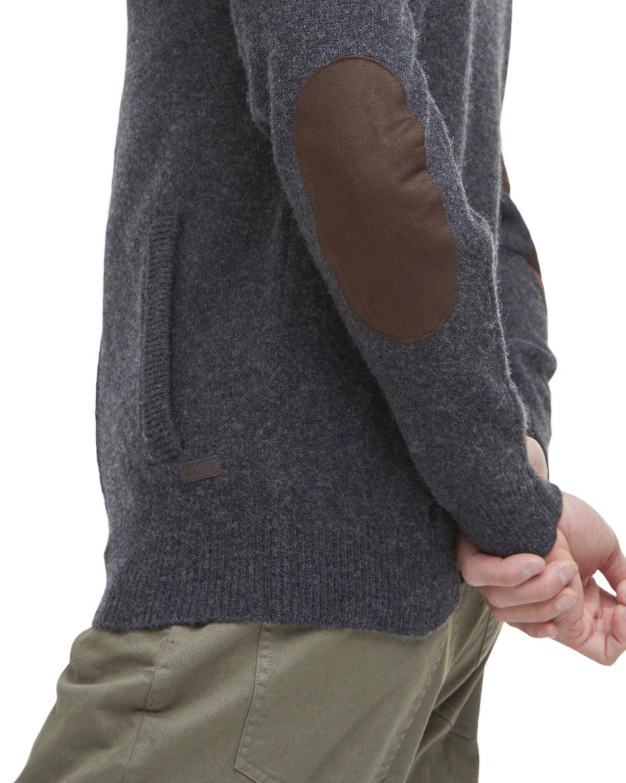 Barbour Charcoal Marl Zip Through Cardigan