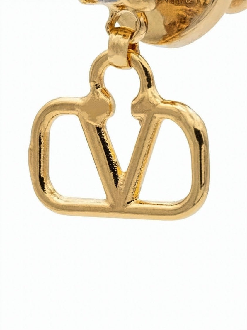 Valentino Garavani Gold-Tone Metal Earrings With Crystal Accent