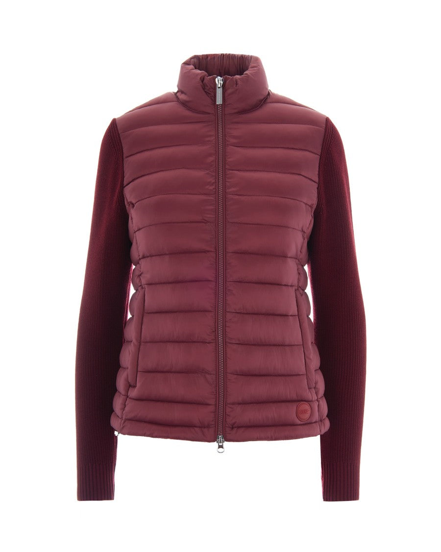 Colmar Originals Quilted Burgundy Jacket With Knit Sleeves