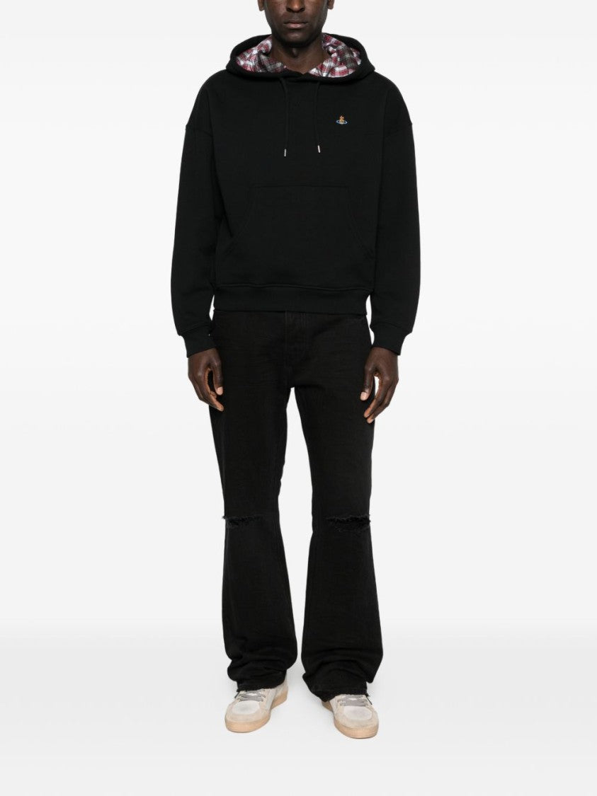 Vivienne Westwood Black Drawstring Hooded Pouch Pocket Hoodies