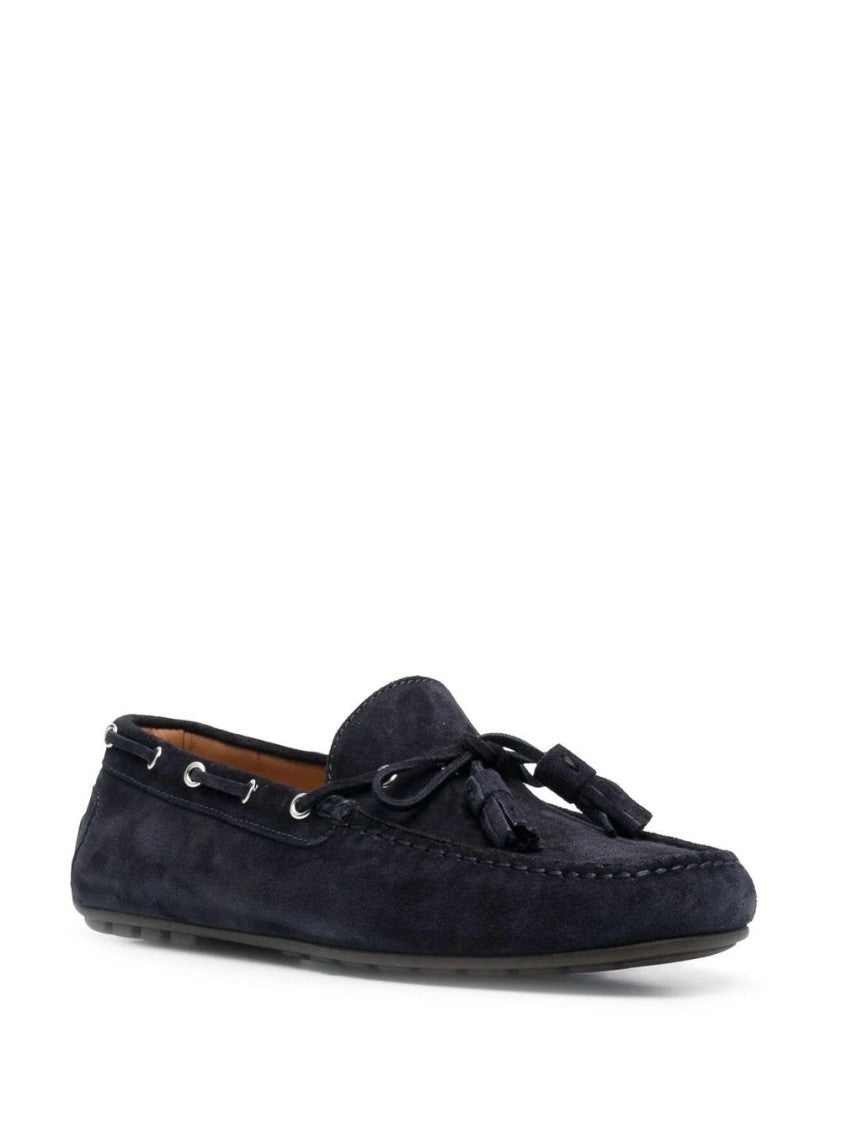 Ralph Lauren X Purple Label Blue Harold Tassl Classic Driver Suede Loafers
