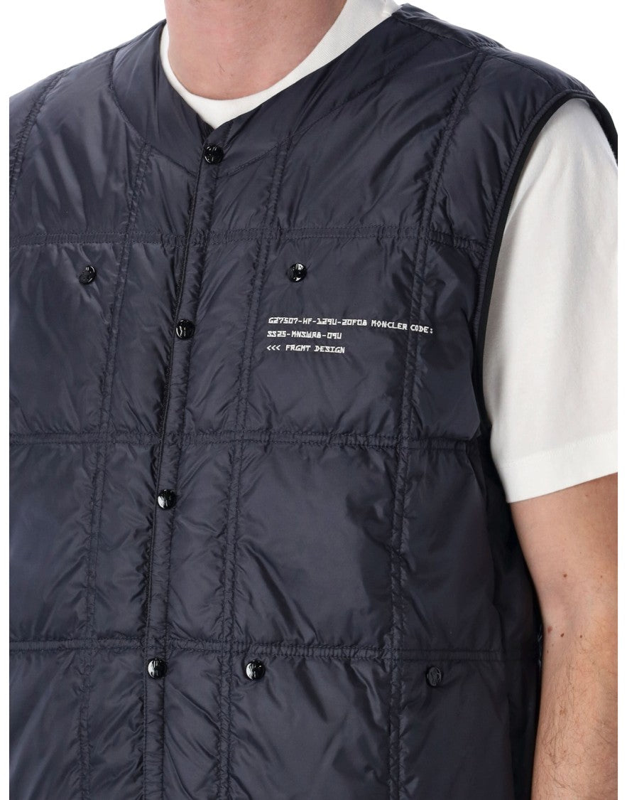 Moncler Quilted Navy Down Vest Jacke