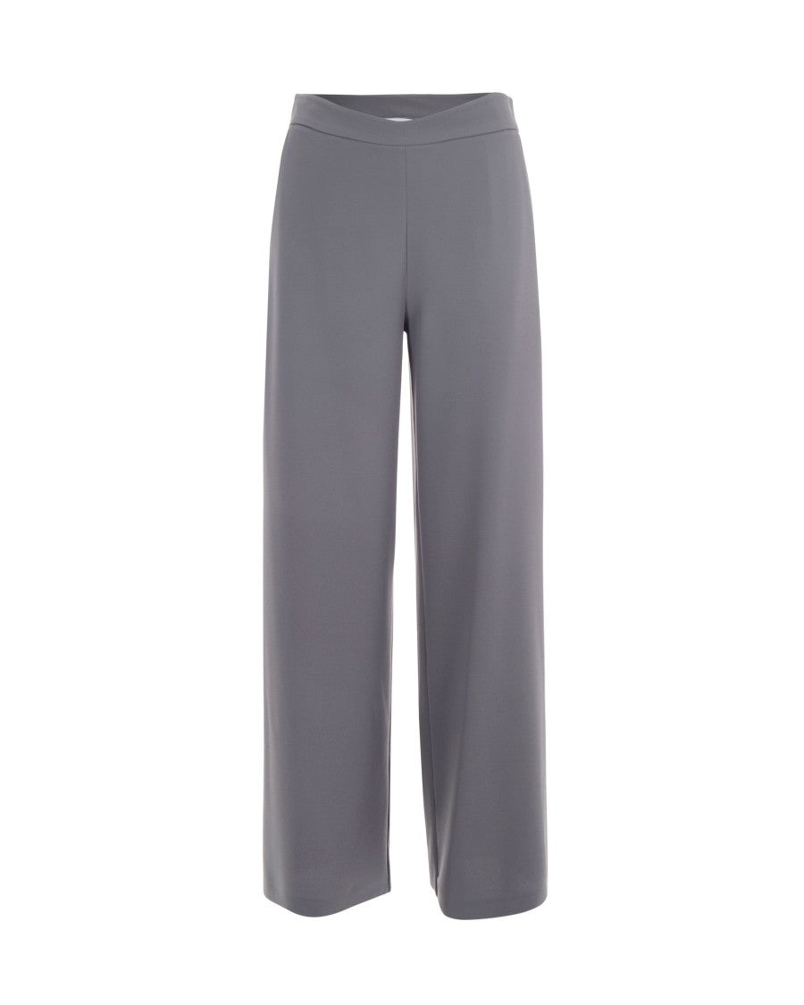 Patrizia Pepe Palazzo Pants In Smooth Reef Grey Crêpe Sablé