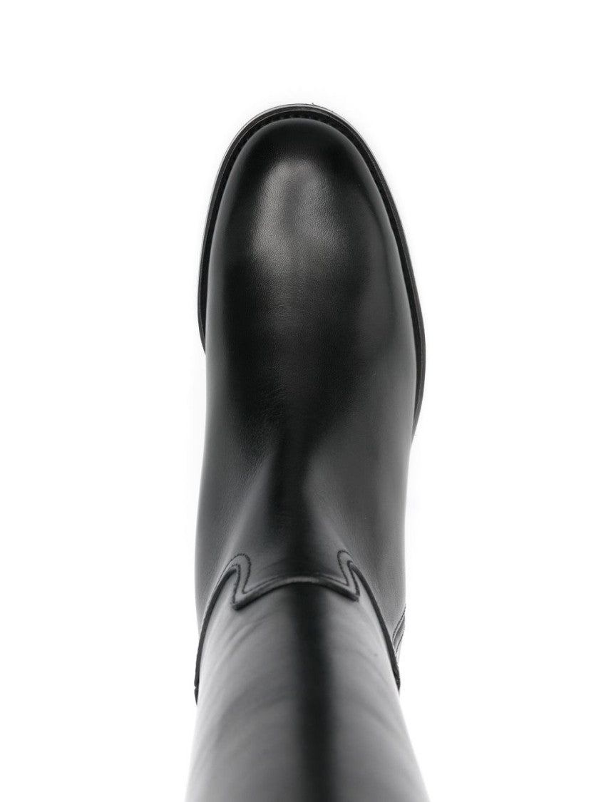 Church's Knee-High Leather Michelle Boot With Decorative Buckle