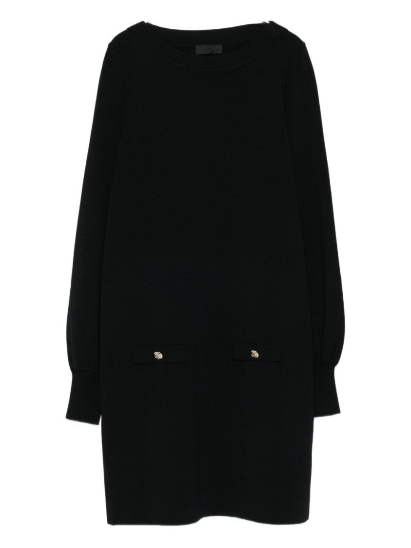 Liu Jo Mini Dress With Boat Neck And Puff Sleeves