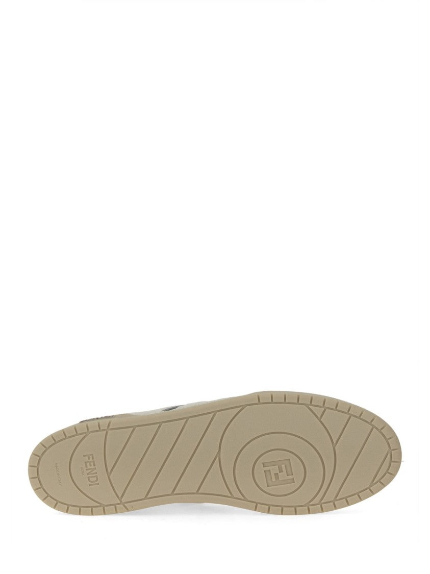 Fendi Low-Top Sneakers With Distinctive Perforated Design And Stitched Logo