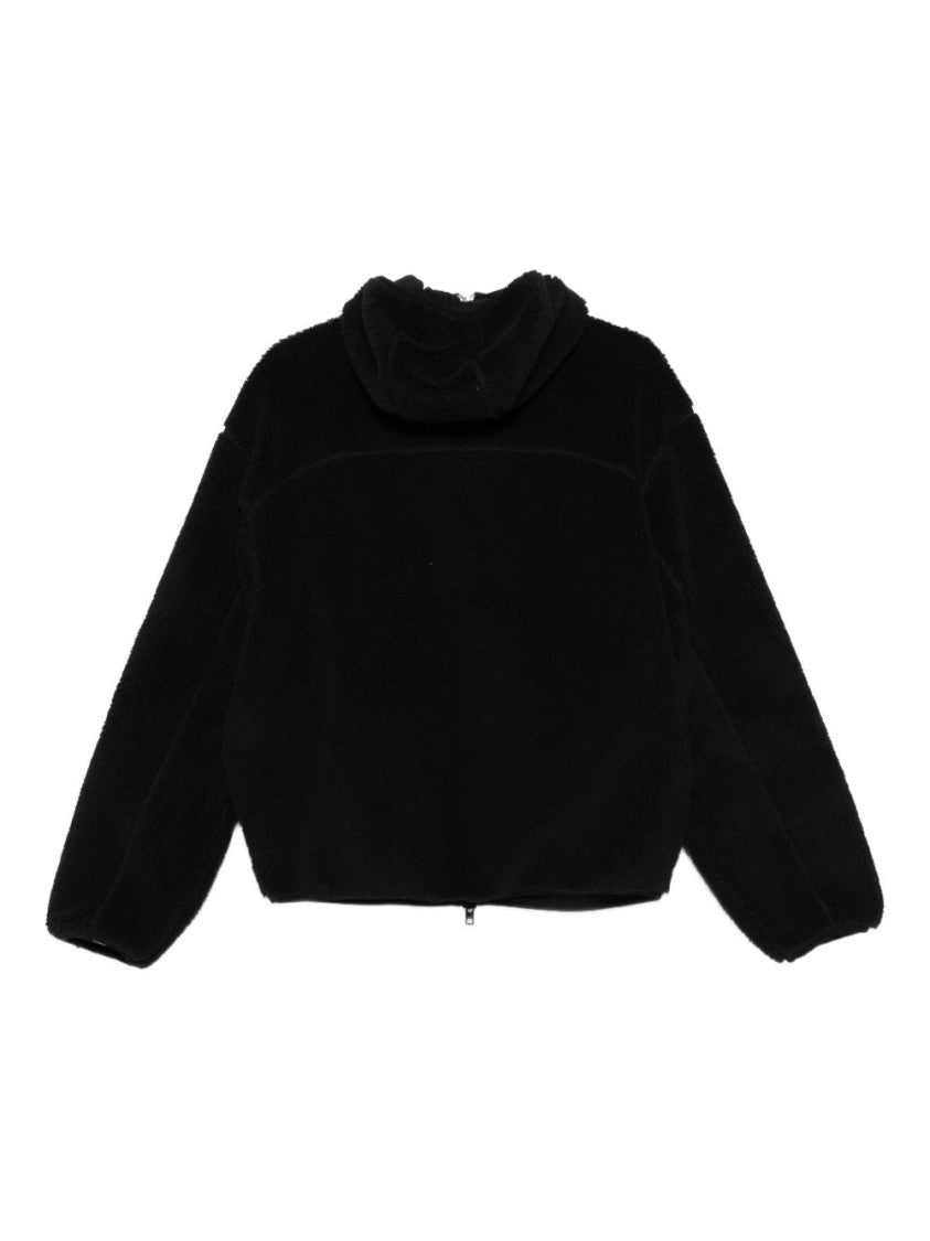 Kenzo Black Teddy Fleece Logo Patch Jacket