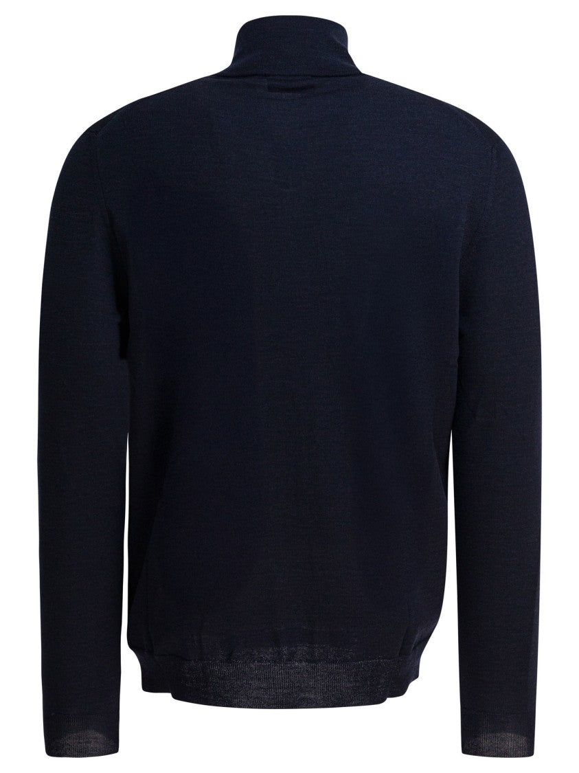 Zanone Half-Zip Pullover In Soft Wool-Polyamide Blend