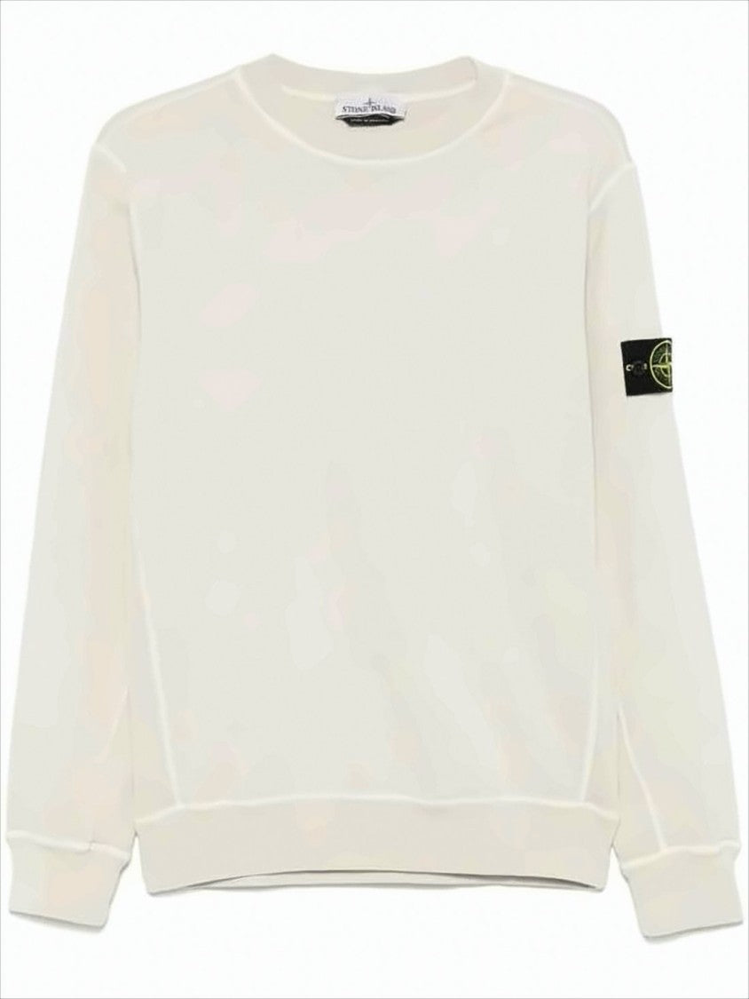 Stone Island Long-Sleeve Cotton T-Shirt With Minimalist Design And Iconic Patch