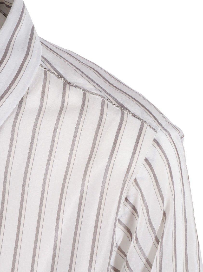 Peserico Blouse Striped Wide Cuff Blouse