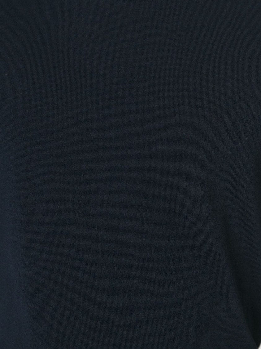 Drumohr Blue Fitted High Turtleneck Wool Sweater