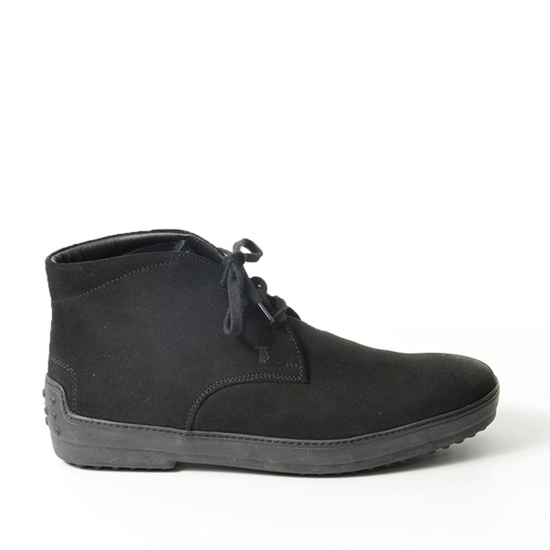 Tod's Black Gommino Suede Winter Ankle Boot