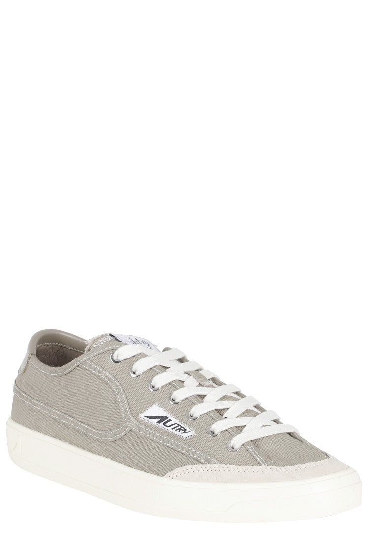 Autry Green Windscape Low Iconic-Logo Canvas Sneakers