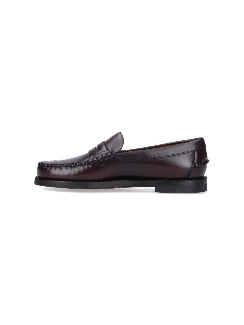 Sebago Rounded Toe Slip-On Moccasins With Smooth Leather Finish