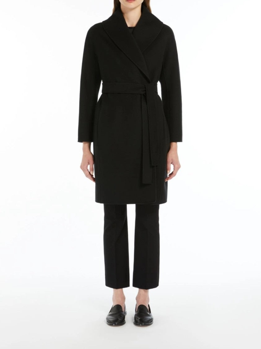 Max Mara Messi Belted Shawl Collar Knee-Length Coat