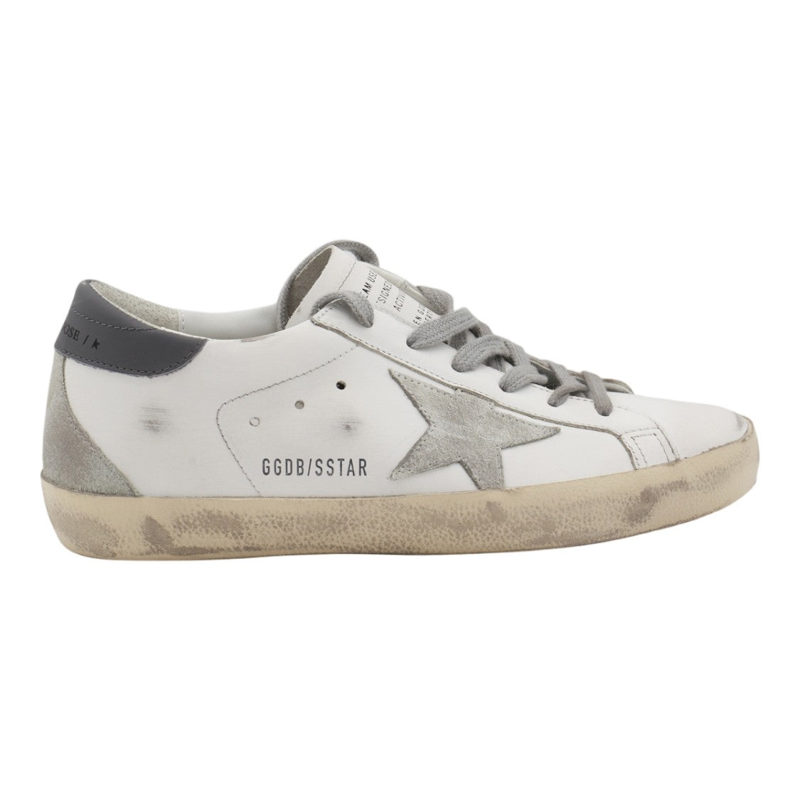 Golden Goose Distressed White Leather Sneakers