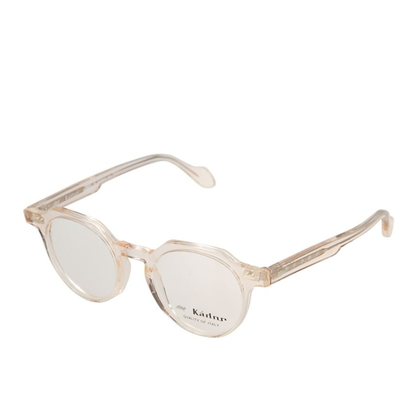 Kador Amadeus Translucent Light Beige Round Eyeglasses With Curved Temples