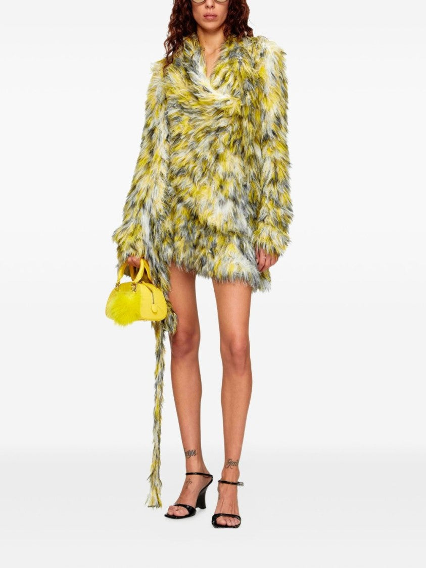 Diesel Multicolored Faux Fur A-Line Skirt