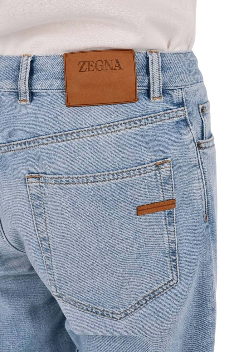 Zegna Light Wash Denim Jeans With Classic Five-Pocket Design