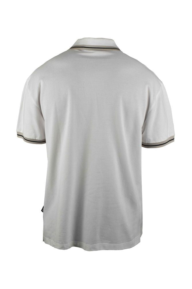 Palm Angels Classic White Polo With Striped Trim