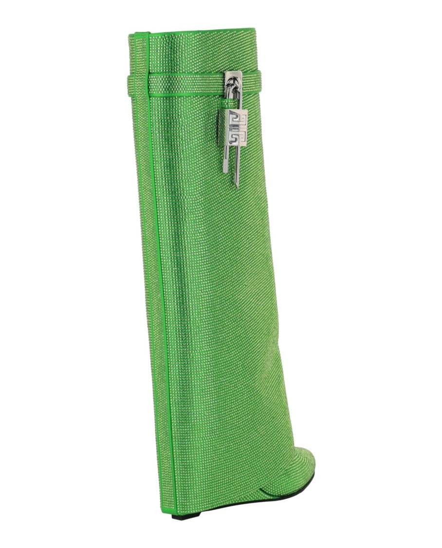 Givenchy Shark Lock Wide Fit Pant Boots In Satin