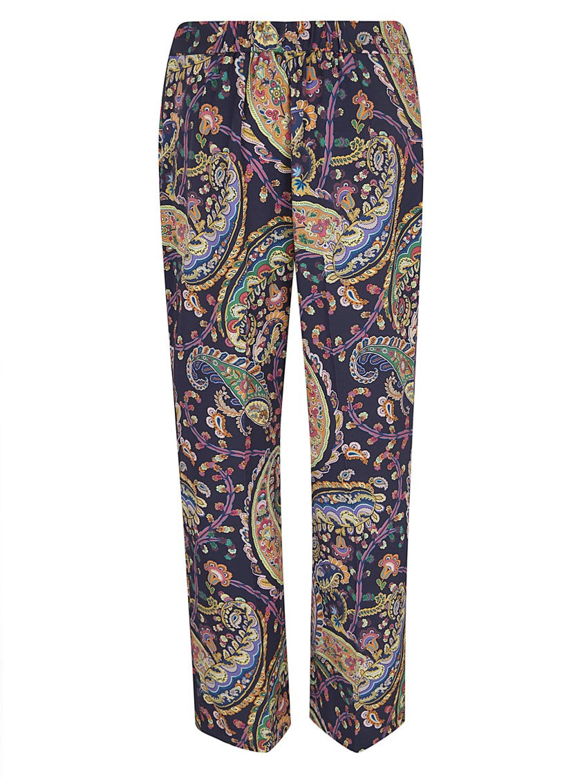 Etro Multicolour Comfortable Fit Polyester Blend Trousers