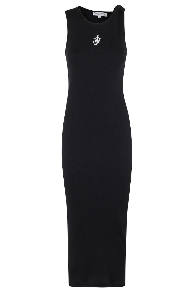 J. W. Anderson Anchor Embroidery Twisted Strap Midi Dress