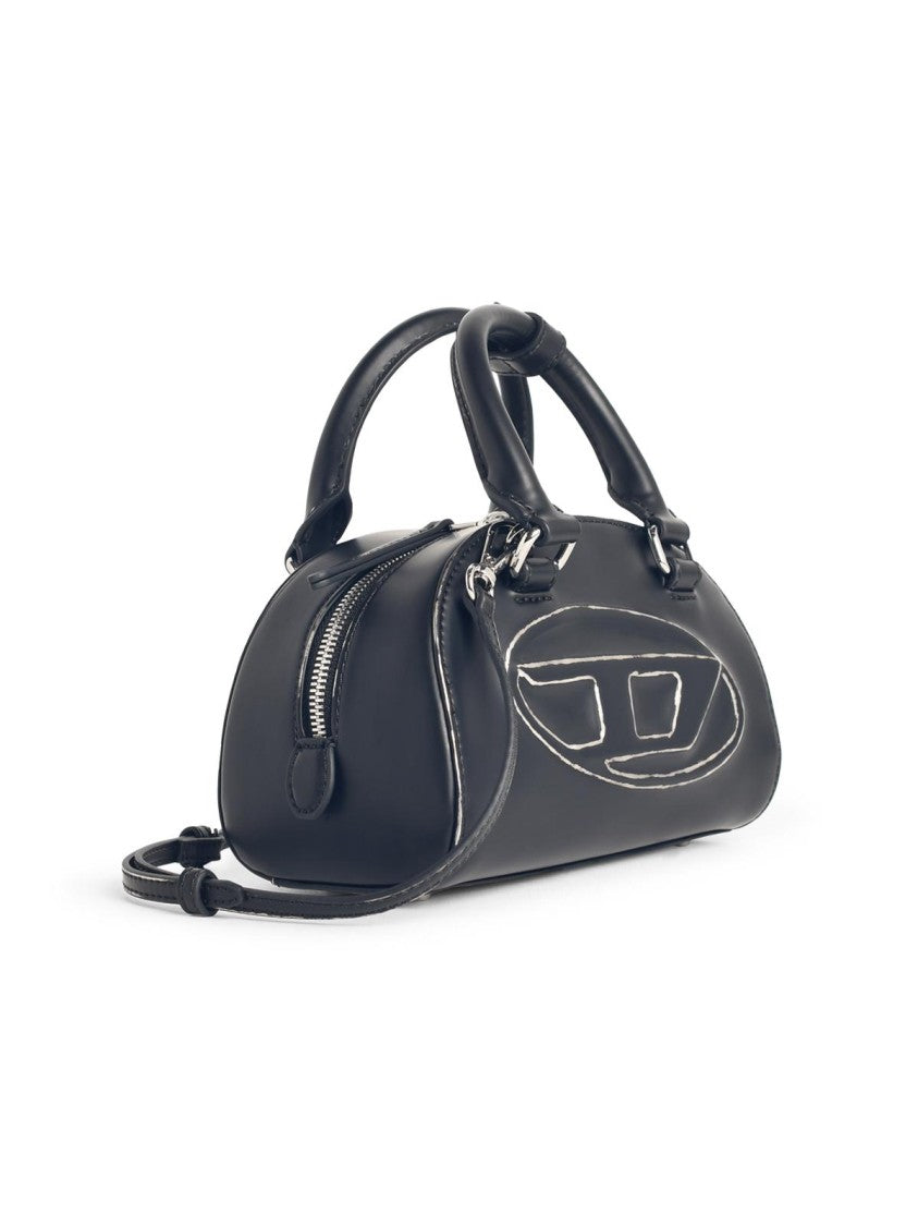 Diesel 1Dr Dome' Black Leather Bag