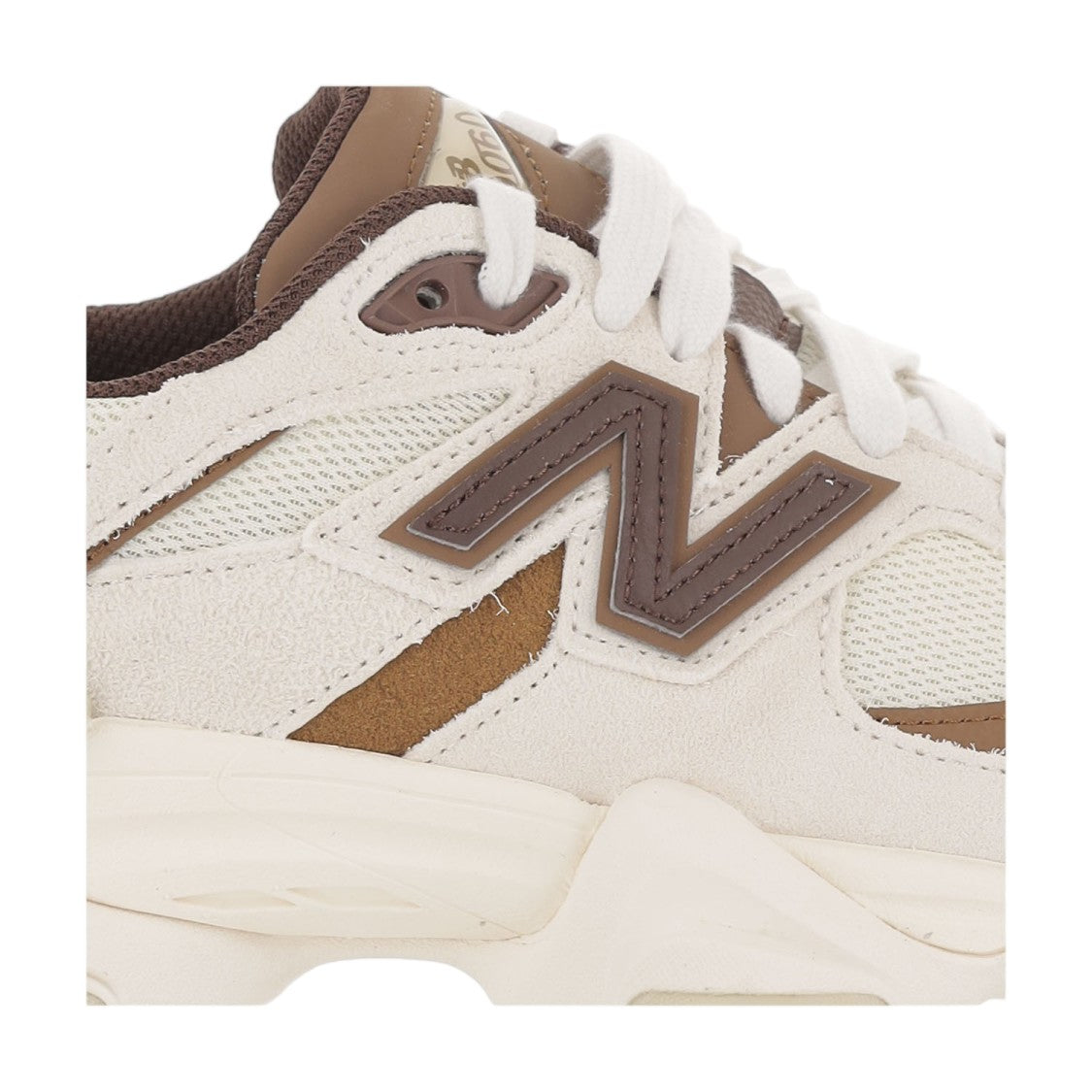 New Balance U90603eg White Brown Suede Mesh Chunky Sneakers