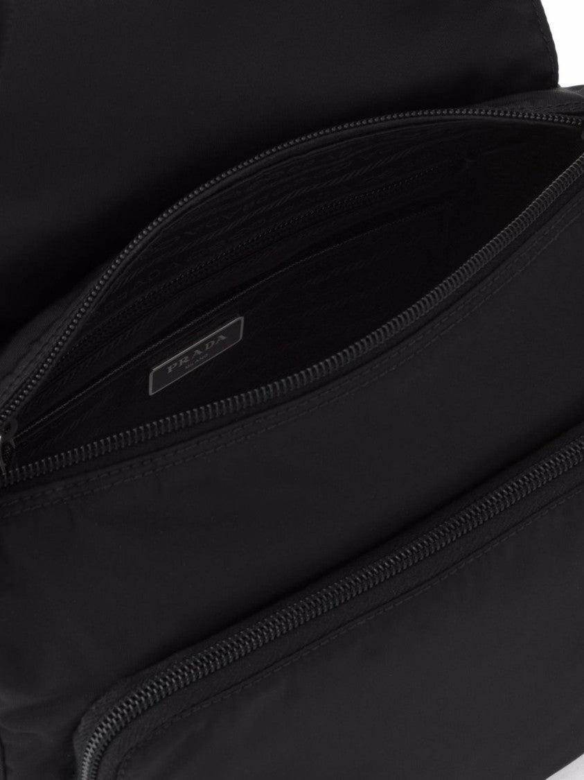 Prada Re-Nylon Shoulder Bag With Detachable Pouch And Adjustable Strap