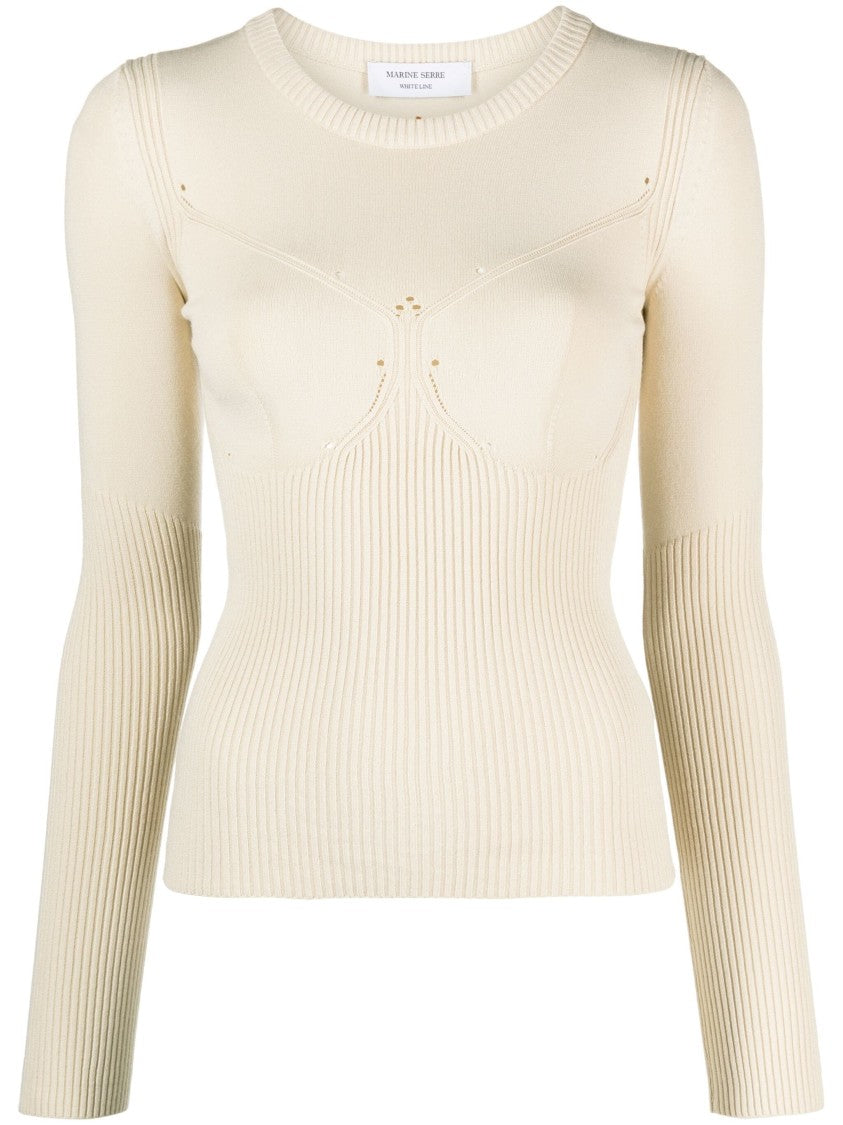 Marine Serre Rib Knit Long Top