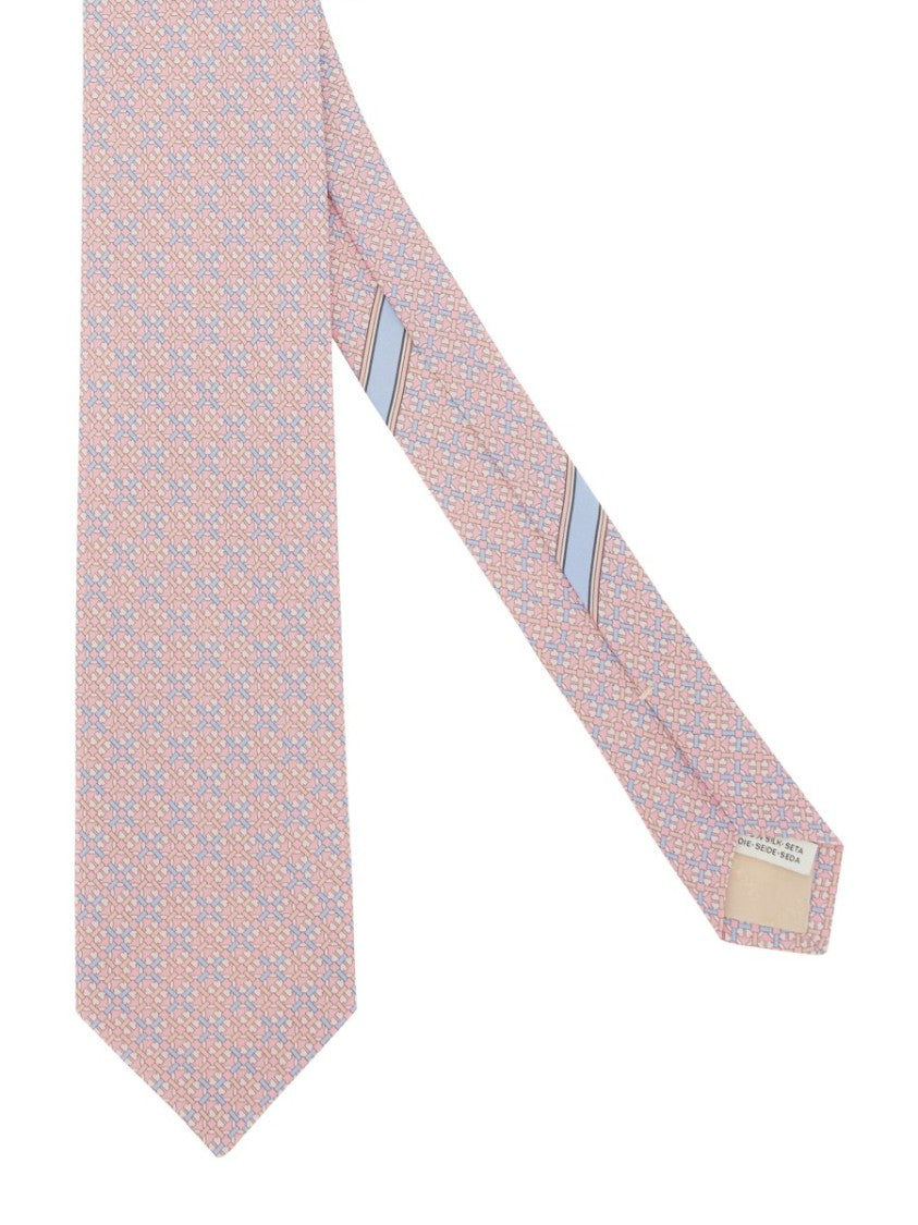 Ferragamo Tie Print "Gancini"