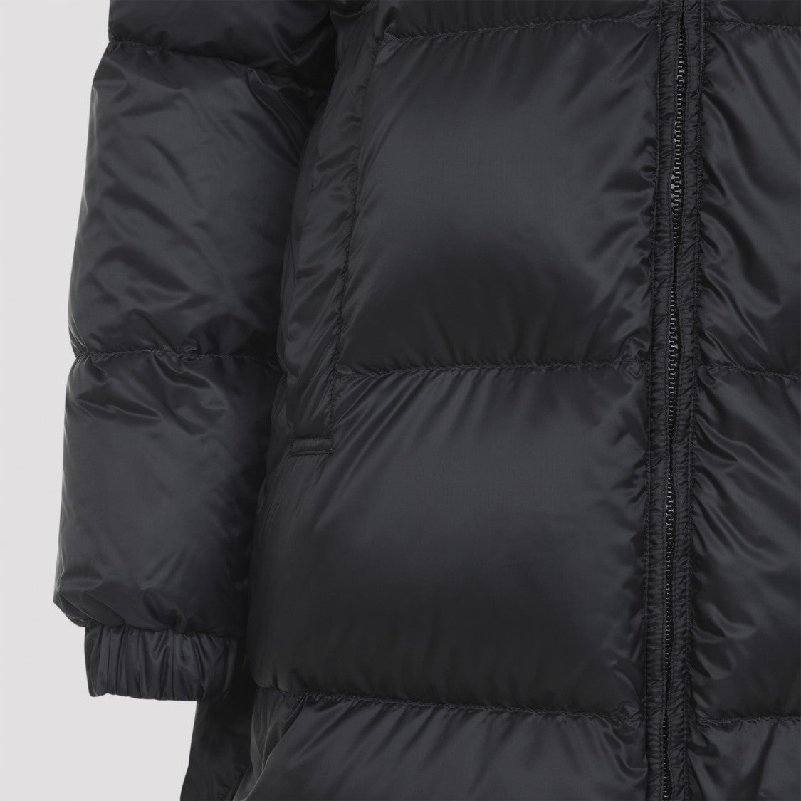 Max Mara Long Padded Quilt Design Jacket With High Collar And Hood